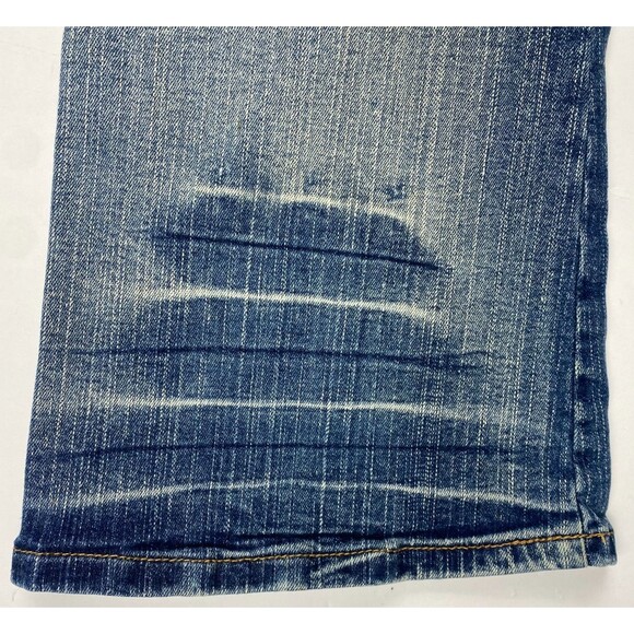 Y2K Vintage Bonage Juniors Women 9/10 Rainbow Embroidered Jeans Blue Low Rise - Picture 13 of 16